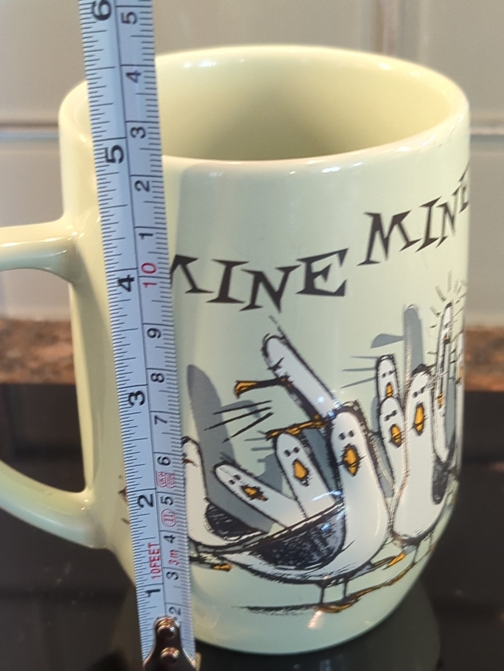 Disney Parks Seagull Print Mug Green & Gray
